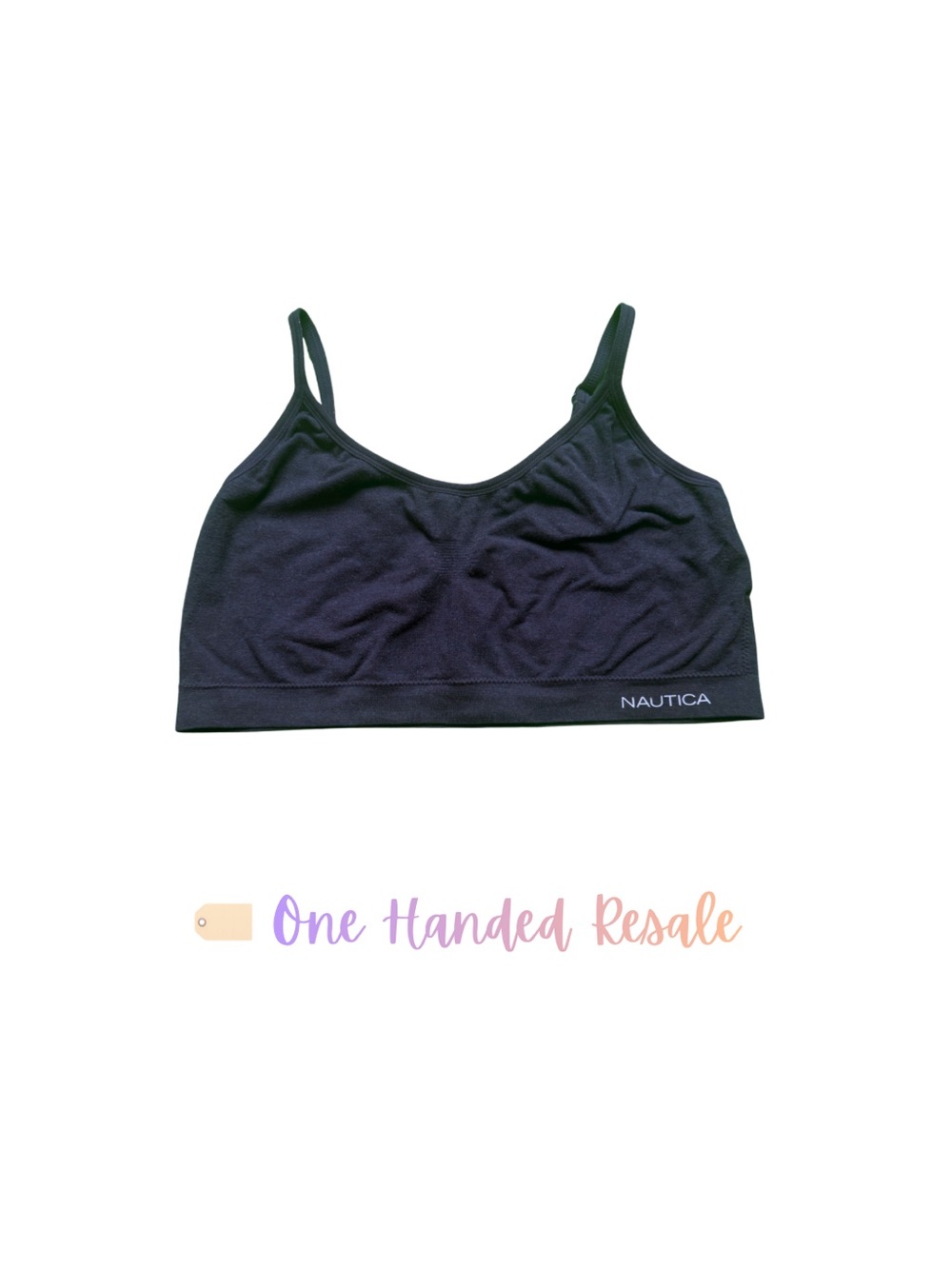 ⚓️ Nautica Navy Blue Seamless Lounge Sports Bra Bralette Thin Straps Stretchy 3X